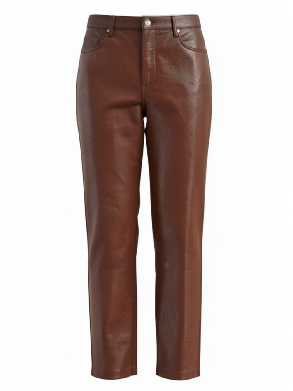 Wilfred Melina Pant Aritzia Cognac Vegan Leather Sz 4
